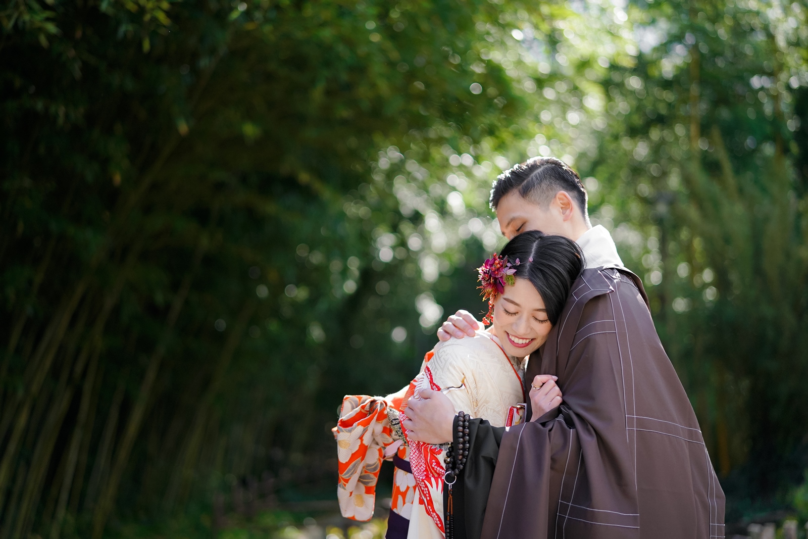 人気の京都・竹林で和装の前撮り撮影