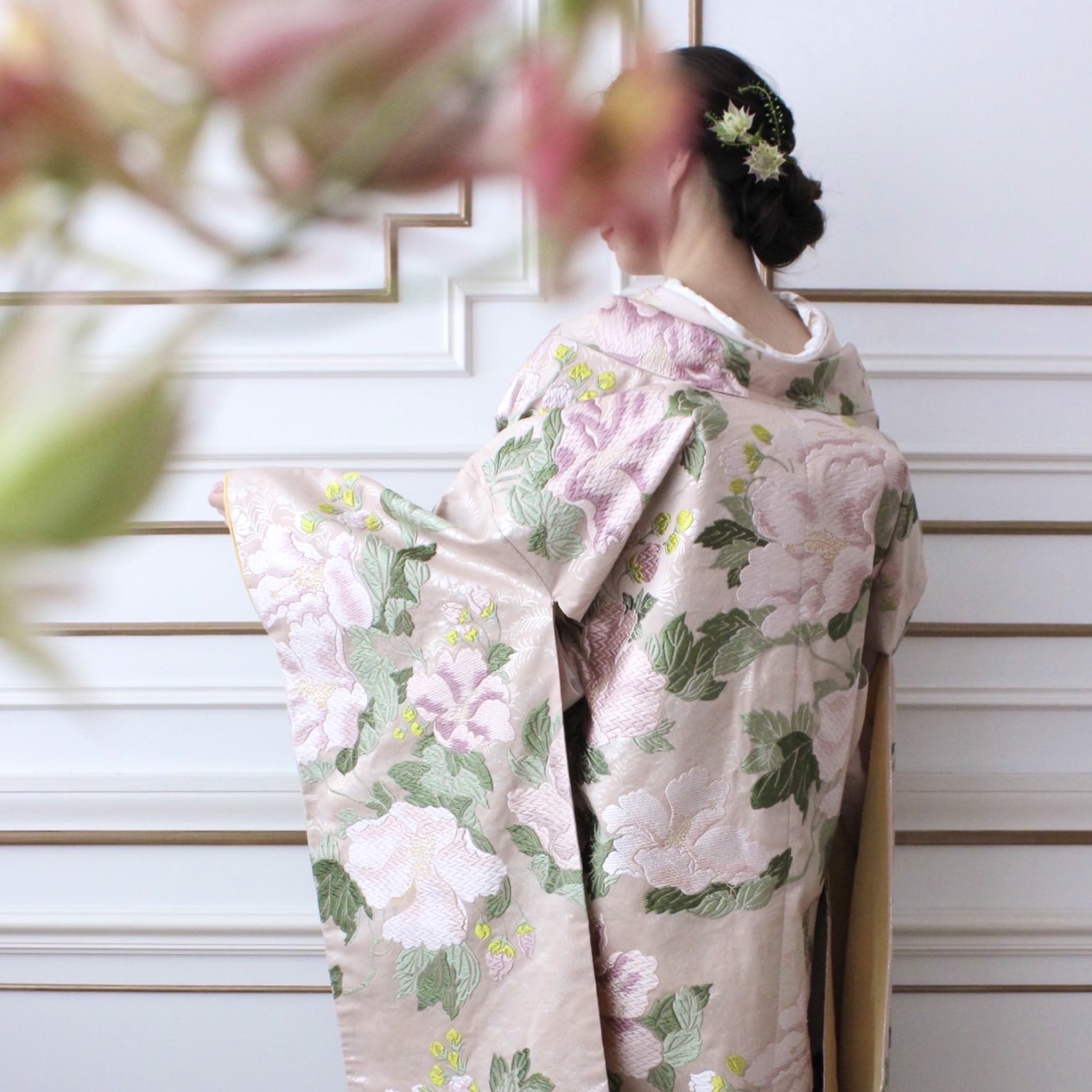 ②古着屋購入ヴィンテージ お花のネグリジェドレス 羽織り ②古着屋購入ヴィンテージ お花のネグリジェドレス 羽織り