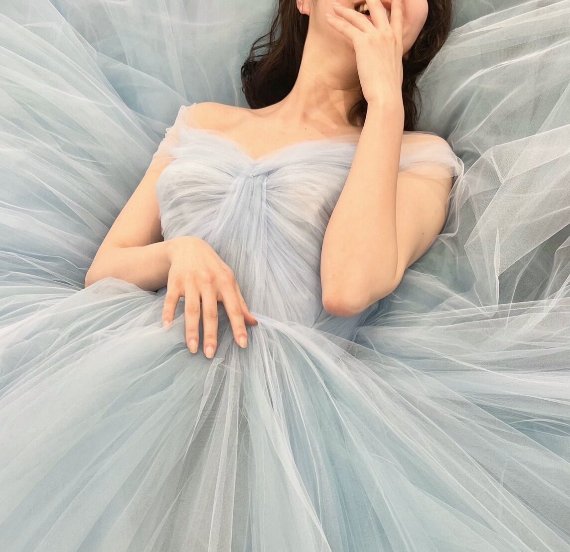 リームアクラ☆カラードレス【お値下げしました！】 ブルーのカラーリングが美しいReem Acra(リーム アクラ)新作