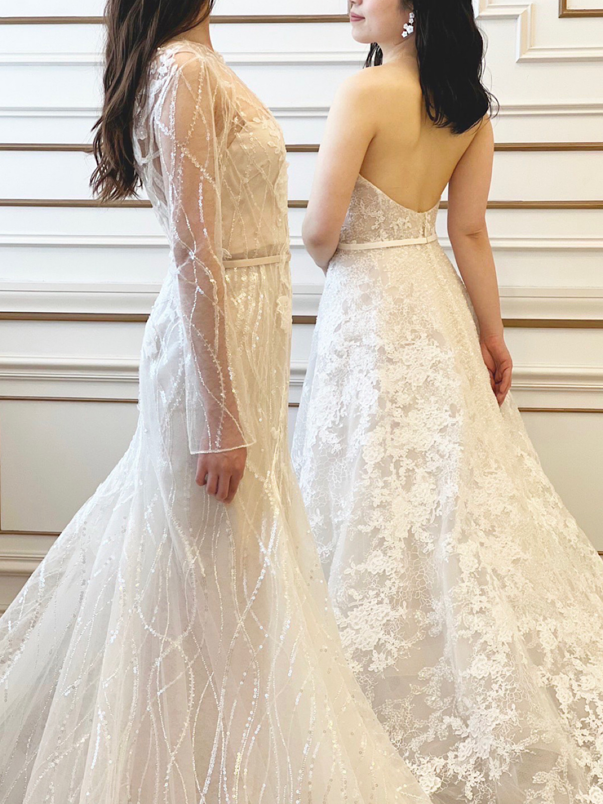 名古屋エリアの結婚式会場におすすめしたい、繊細なクチュールテクニックが特徴的なミラ ズウィリンガーのドレス