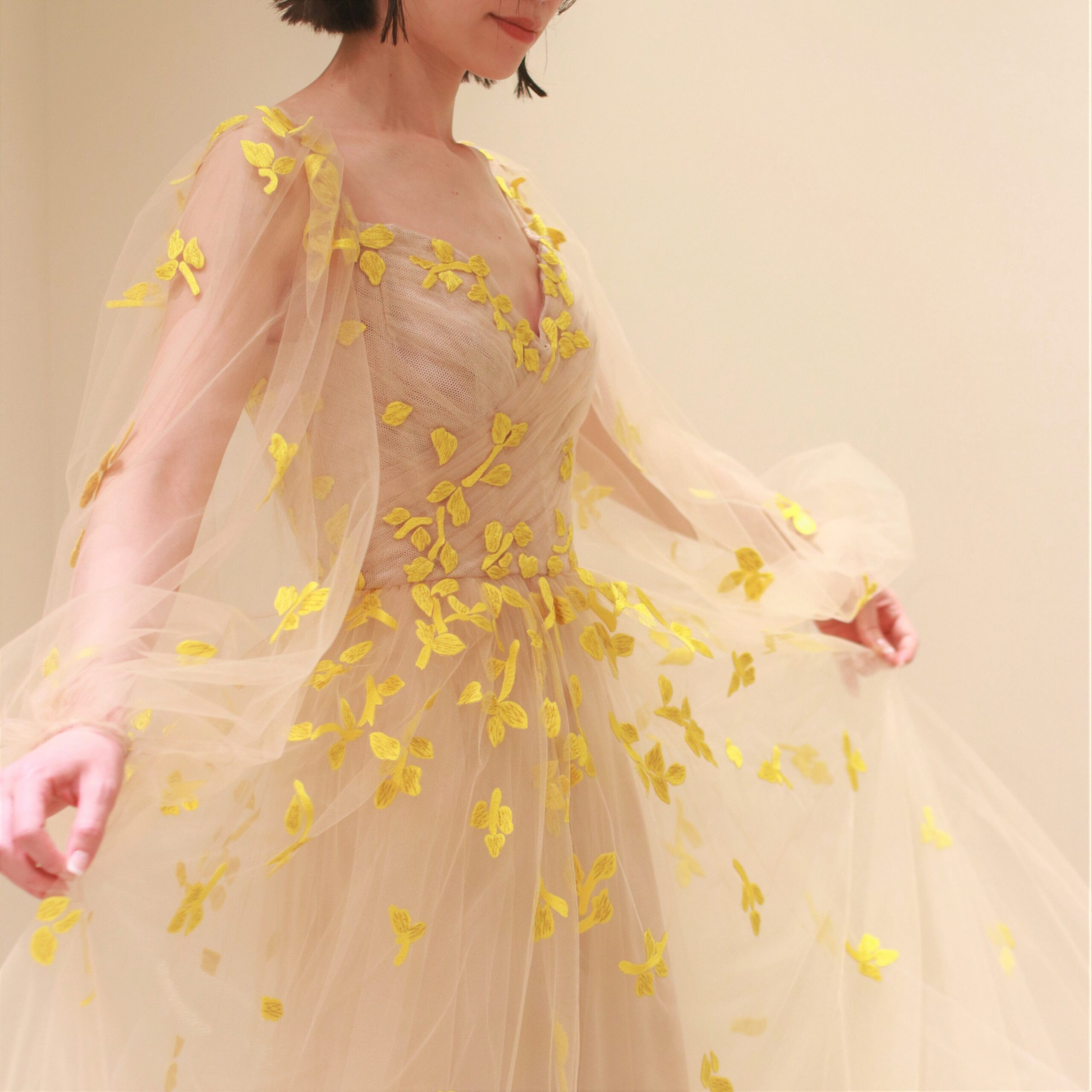 状態良好MoniqueLhuillierモニークルイリエ♡ロングシフォンドレス 新作カラードレスのご紹介2〜Monique Lhuillier（モニーク