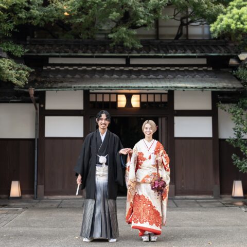 名古屋で人気の結婚式会場、料亭河文での和装人前式での結婚式のパーティーレポート