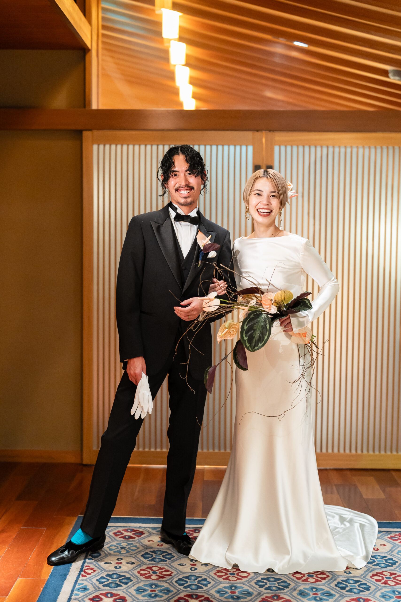 大注目のインポートブランド ダニエル フランルのウェディングドレスを名古屋の結婚式会場、料亭 河文にてお色直し衣装として着用されています