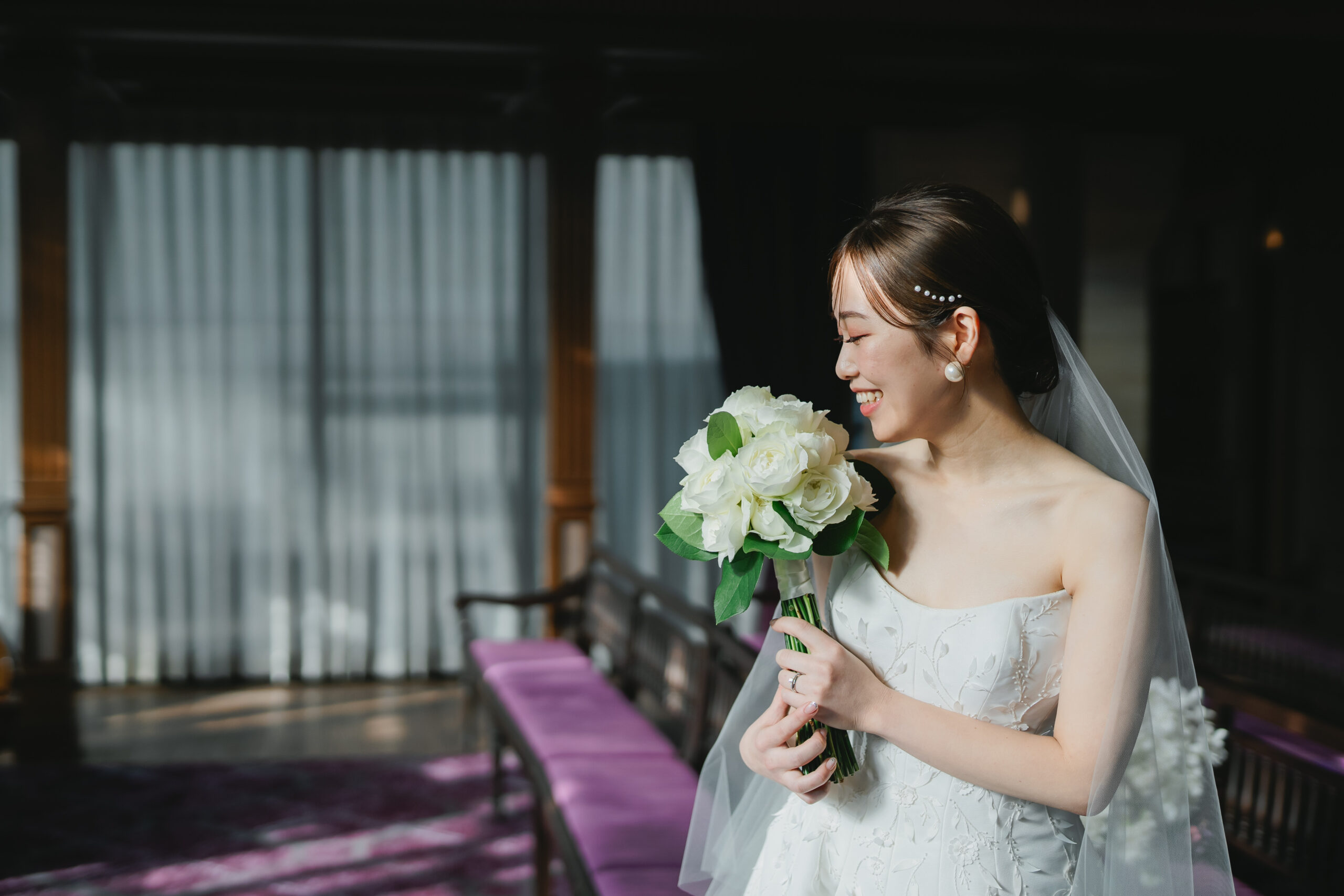 ご新婦様の柔らかな笑顔に魅了されます