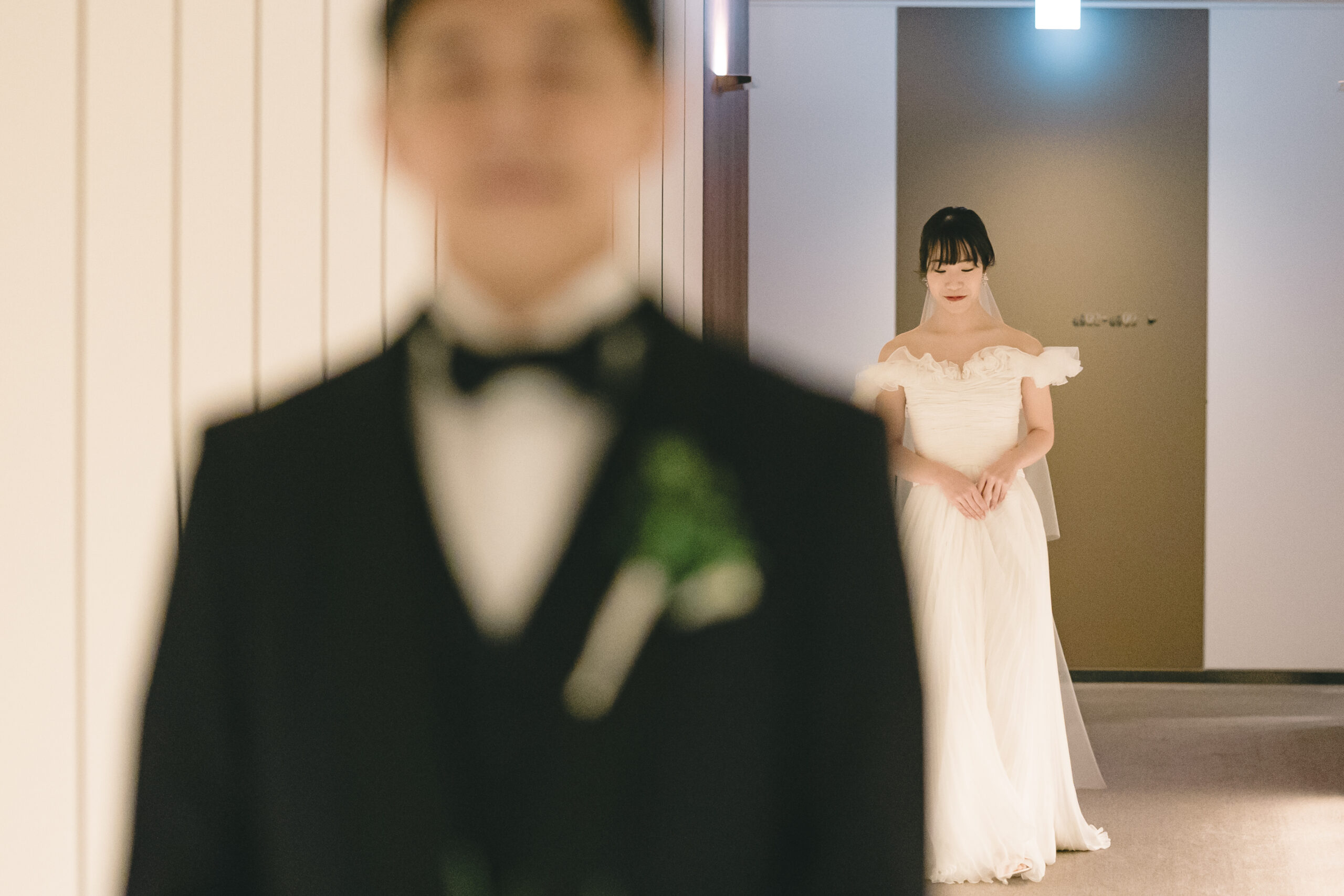アンダーズ東京での結婚式でファーストミートをされるご新婦様。