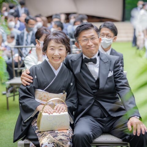 ザ トリートドレッシングで結婚式を挙げたお父様のモーニングとお母様の留袖