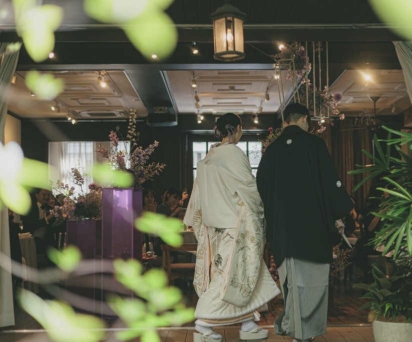 披露宴会場であるザダイニングルームはテラスから入場をしていただくことができます